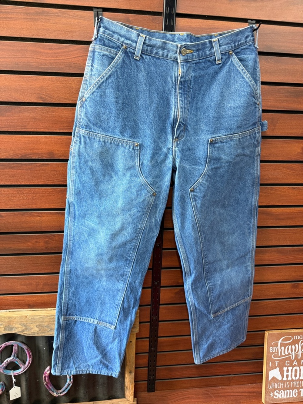 Carhartt Men's Relaxed Blue Denim Carpenter Jeans